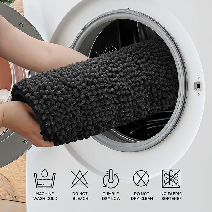 Bcoimo 70"×24" Chenille Bath Mat – Non-Slip - Image 6
