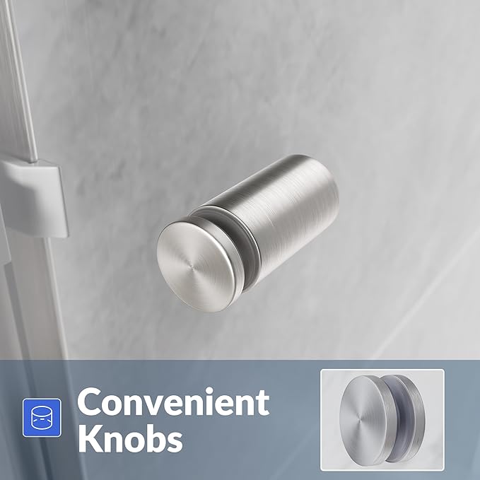SUNNY SHOWER 60 in.W x 72 in.H Semi-Frameless Shower Door, DoubleSliding Glass - Image 9