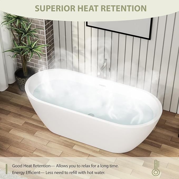 67" Acrylic Freestanding Bathtub - Image 5