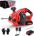20V Cordless Electric Drain Auger, 25Ft Auto-Feed Drain Snake, Replaceable Cable by PRO-FORU