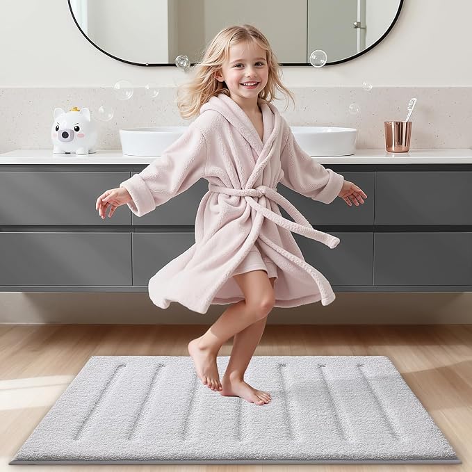 LUMI Soft Absorbent Bathroom Rugs, Non Slip Bath Mats - Image 7