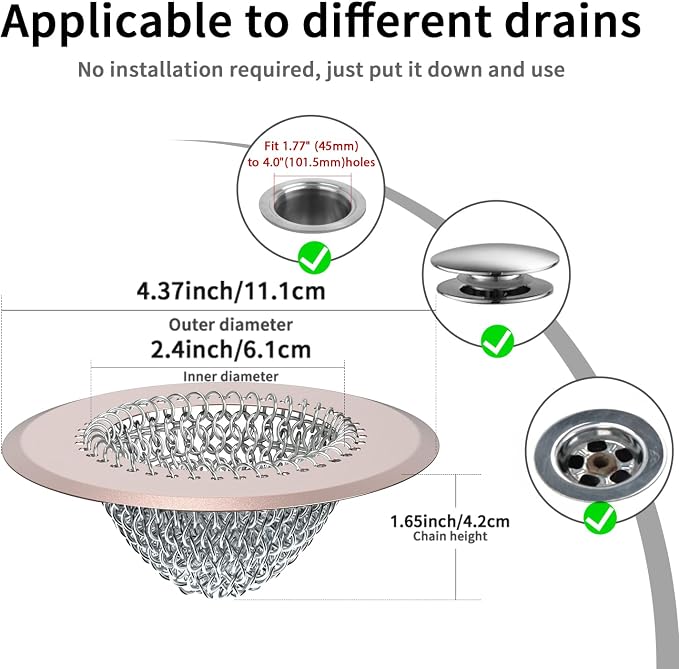 Shower Drain Hair Catcher, Fast Drainage Bathtub Drain Hair Catcher, Easy Clean - Image 4