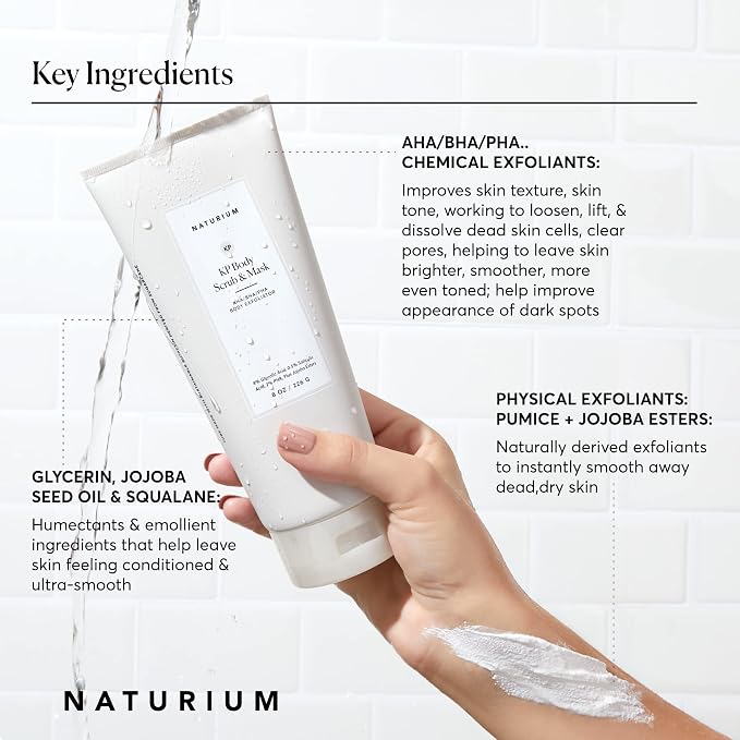 Naturium KP Body Scrub & Mask for Keratosis Pilaris, Bump Eraser Shower Scrub & - Image 4