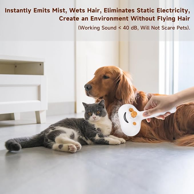 Pet Steam Brush for Dog & Cat – 3-in-1 Spray Hair Removal Comb – Steam for - Image 5
