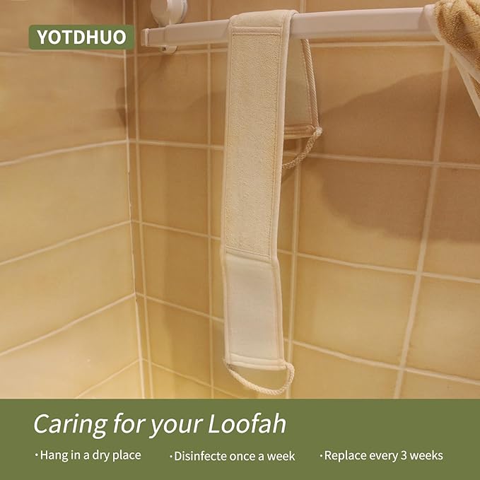 Natural Loofah Back Scrubber for Women, Exfoliating Bath Luffa Sponge Made from - Image 6