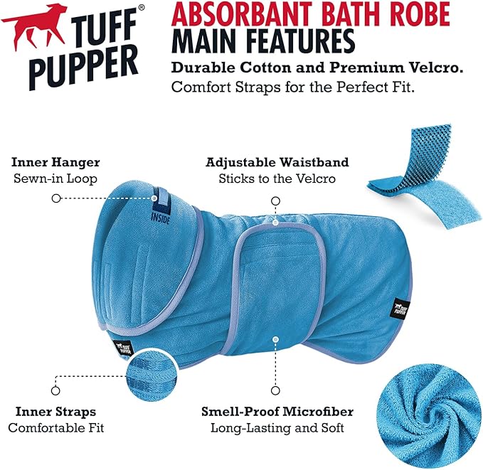 Tuff Pupper Fast Drying Dog Bath Robe | 800 GSM Plush Dog Towel - Image 2