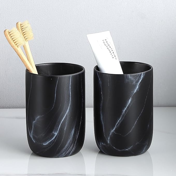 Marble Black Toothbrush Holders by BSDISP