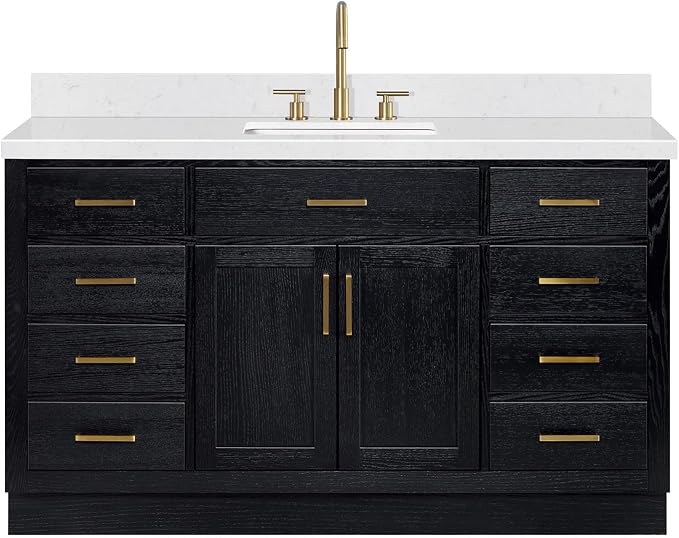 ARIEL Hepburn 60 Inch Single Rectangle Sink Bathroom Vanity - Image 11