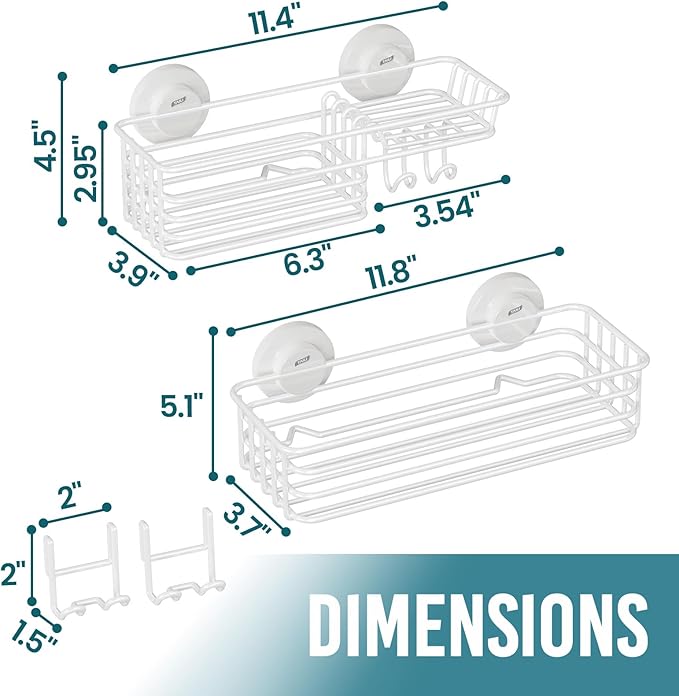TAILI Shower Caddy Suction Cup 2 Pack - Image 6