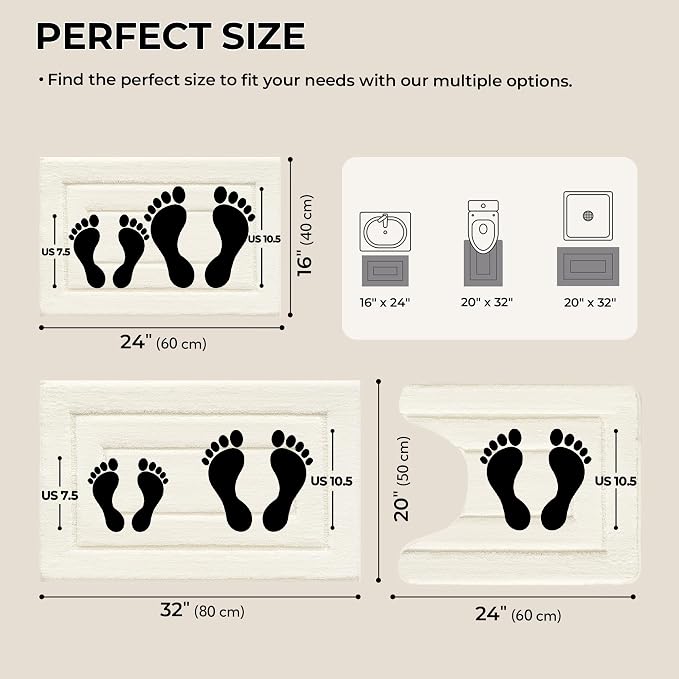 GRANNY SAYS Bathroom Rugs Sets 3 Piece, Soft Absorbent Microfiber Bath Mats - Image 2