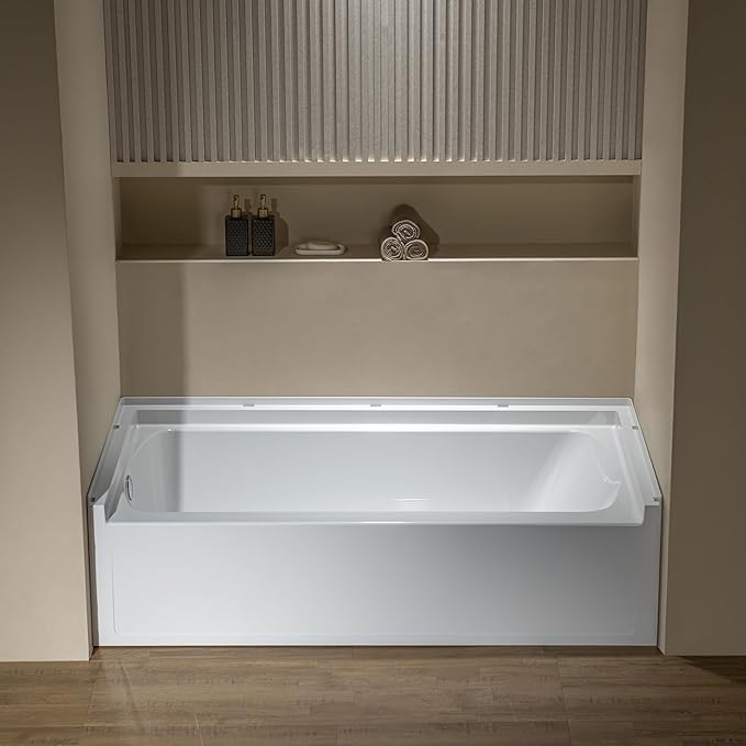 WOODBRIDGE 60” x 32” Alcove Soaking Bathtub in white by WOODBRIDGE