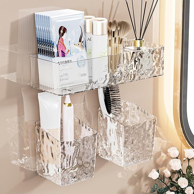 Wall Mounted Bathroom Caddy Organizer, Adhesive Shower Shelf - Image 5