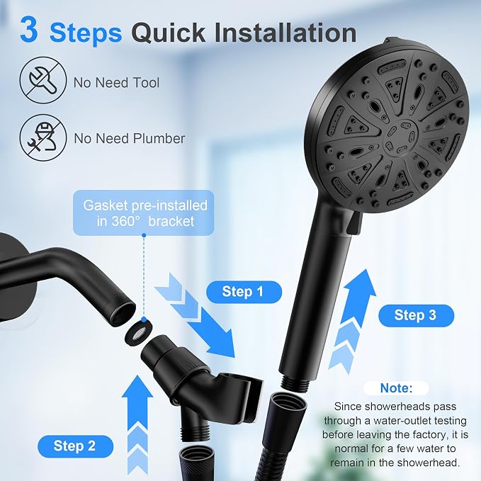 Filtered Shower Head with Handheld, FunnyAir Filtered Shower Head with 3-PCS - Image 9