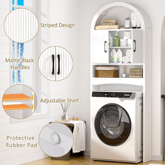Spurgehom Over The Toilet Storage Cabinet, Bathroom Shelf Organizer Freestanding - Image 4