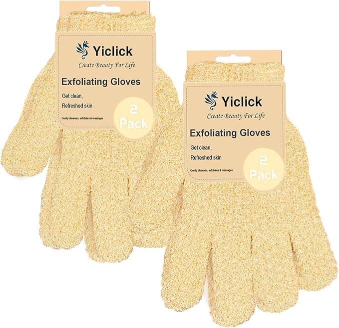 Yiclick Heavy Exfoliating Gloves, Exfoliating Body Scrubber by YiclickCreateBeautyforLife