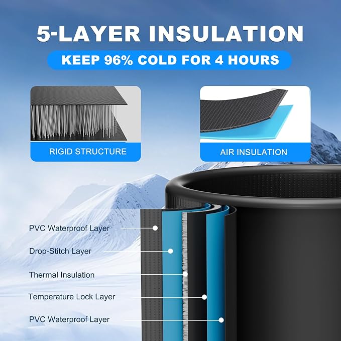 XL Ice Bath Tub for Cold Plunge, 120 Gal Ice Plunge Tub - Image 4