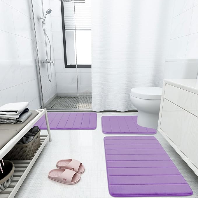 Buganda Memory Foam Bath Mat, Ultra Soft and Non-Slip Bathroom Rugs, Water - Image 6