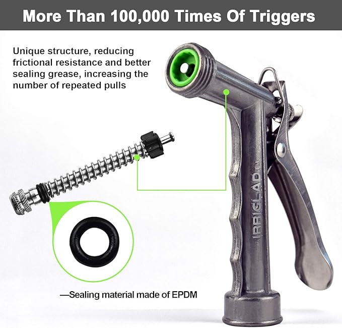 Hose Nozzle 2 Pack, Full Size Pistol Grip Water Nozzle Sprayer - Image 2