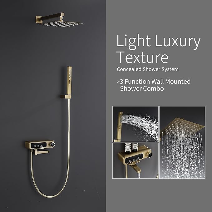 10" Square Rainfall Bathtub and Shower Trim Systems - Image 2