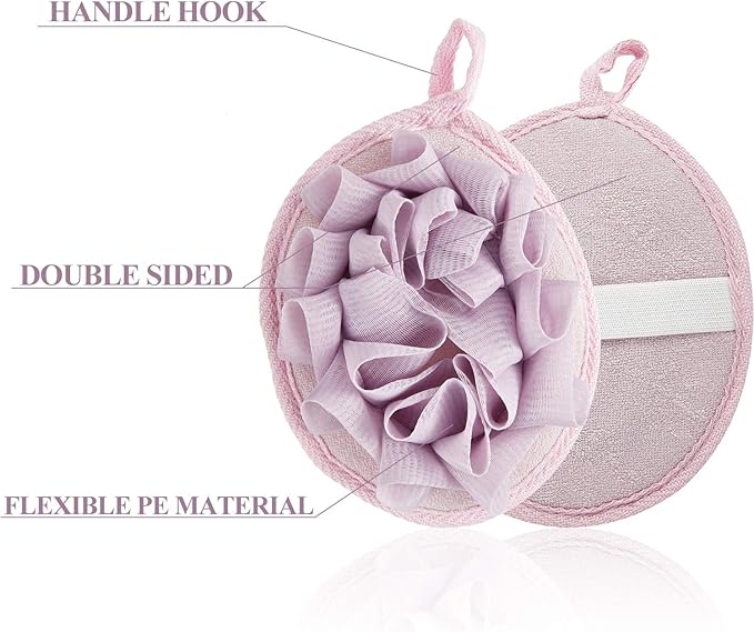 Boao 6 Pcs Bath Shower Pouf Sponge Mesh Pouf Shower Ball Exfoliating Body - Image 3