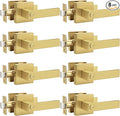Probrico Heavy Duty Flat Gold Door Handles Square Privacy Interior Door Levers by Probrico