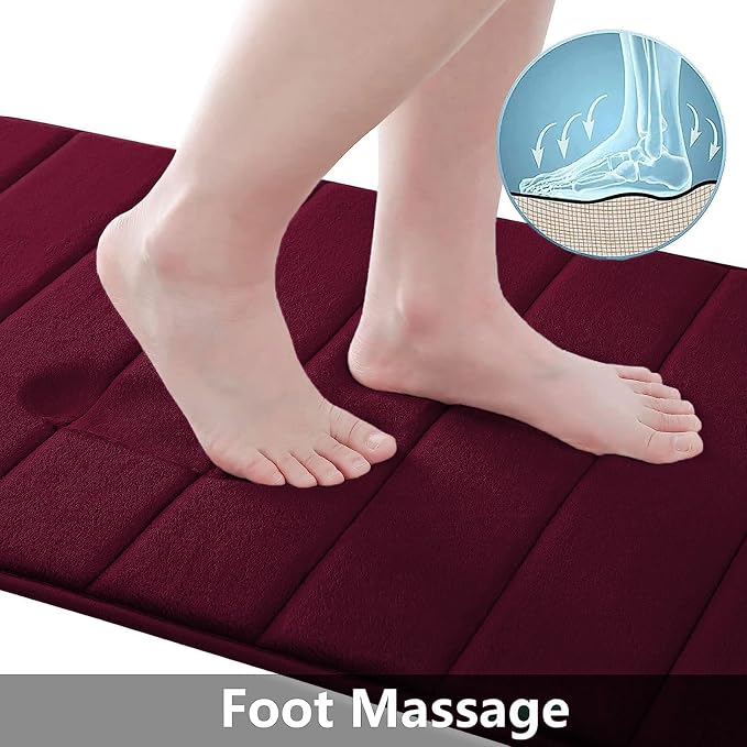Buganda Memory Foam Bath Mat, Ultra Soft and Non-Slip Bathroom Rugs, Water - Image 2