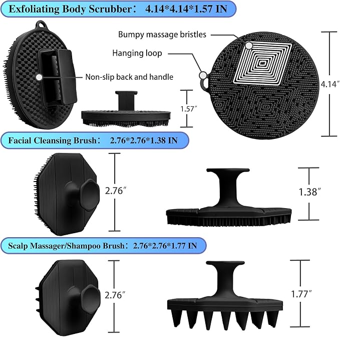 3 Soft Silicone Scrubbers - Image 5