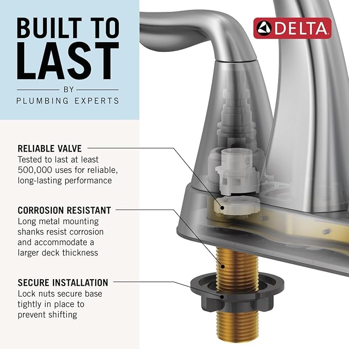 Delta Arvo Pull-Down Centerset Gold Bathroom Sink Faucet, - Image 8