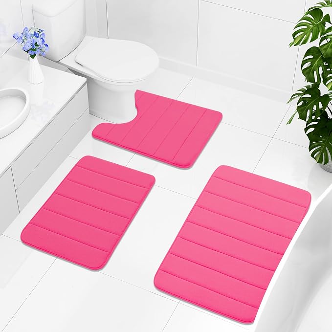 Buganda Memory Foam Bath Mat, Ultra Soft and Non-Slip Bathroom Rugs, Water - Image 8