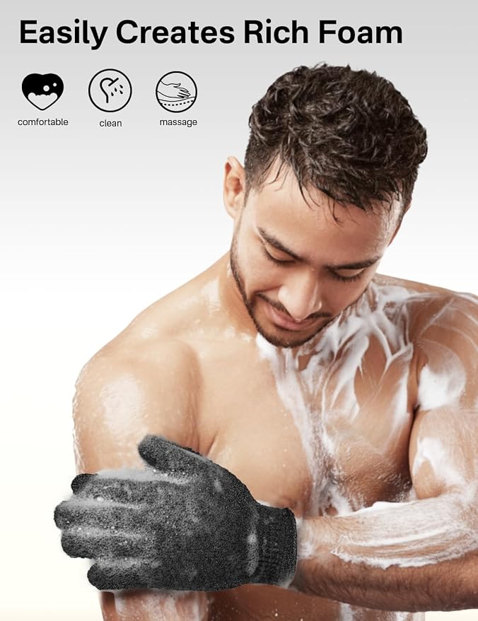 Yiclick Heavy Exfoliating Gloves, Exfoliating Body Scrubber - Image 5