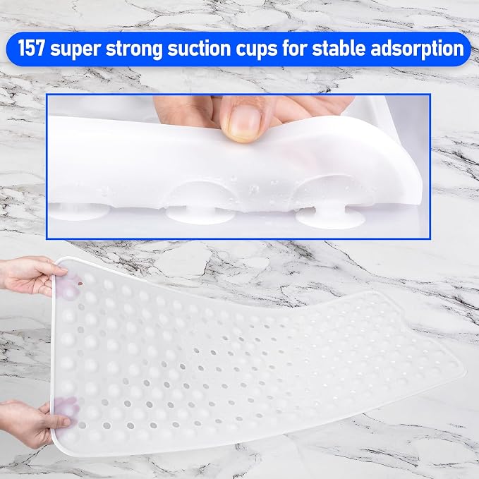 Silicone Bath Tub Mat Non Slip, Upgraded Bathtub and Shower Mats, Machine - Image 5