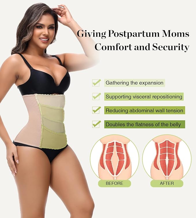 SHAPSHE Waist Trainer for Women Postpartum Recovery Wrap Waist Cincher Corset - Image 5