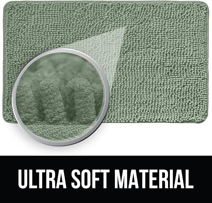 KANGAROO Bathroom Rugs, Chenille Soft Absorbent Bath Rug, Shaggy Shower Mat - Image 4