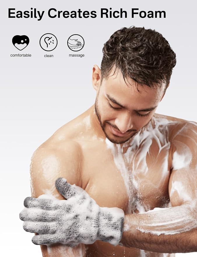 Yiclick Heavy Exfoliating Gloves 4Pcs, Exfoliating Mitts, Body Scrubber - Image 3