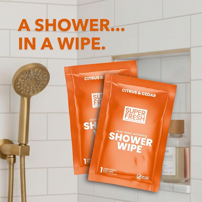 Super Fresh Shower Wipes Large Citrus & Cedar Body Wipes - Image 2