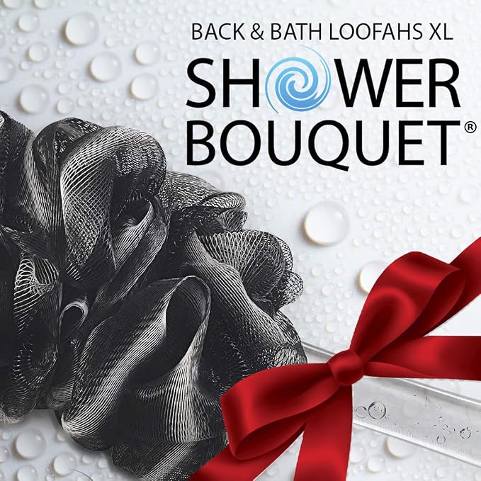 SHOWER BOUQUET Loofah-Charcoal Back-Scrubber & Bath-Sponge Set // 1 - Image 8