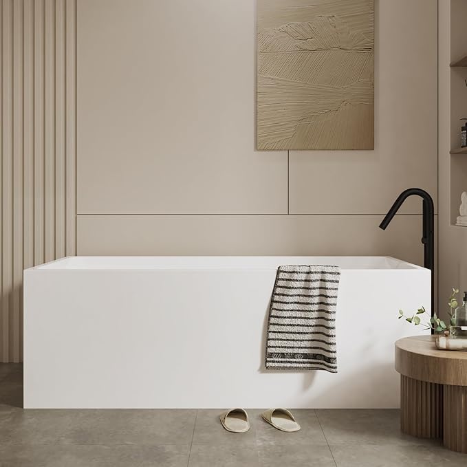 67" Acrylic Freestanding Bathtub, Contemporary Soaking Tub by Unknown