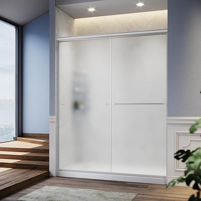SUNNY SHOWER 60 in W x 72 in. H Semi-Frameless Shower Door 2 Sliding Door by SUNNYSHOWER