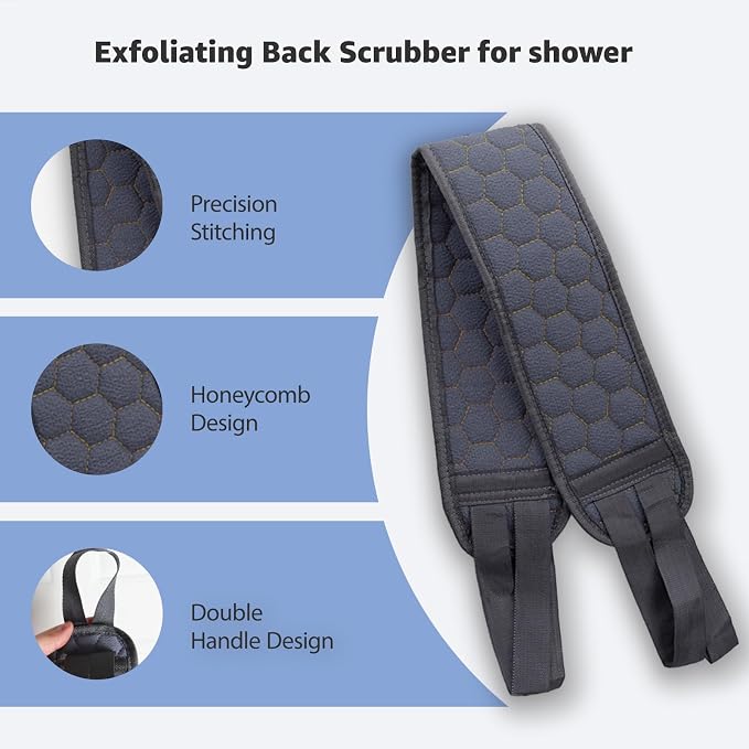 Back Scrubber for Shower with Handles, 40 Inch Extra Long Double-Sided - Image 3