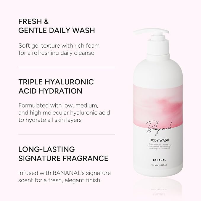 Korean Body Wash with Hyaluronic Acid & Aloe – Hydrating Moisturizing Cleanser - Image 2