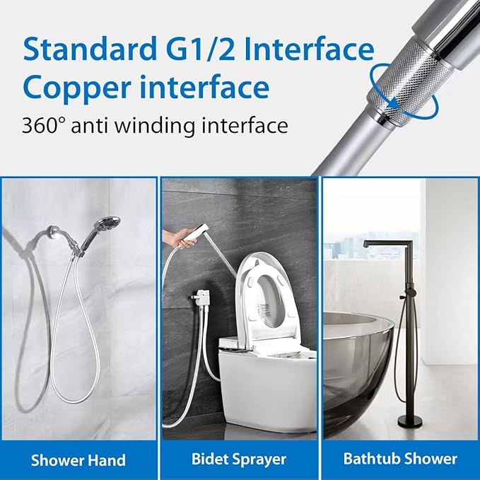 Silicone Shower Hose Extra Long, Explosion Proof Anti Winding Showerhead Hose - Image 7