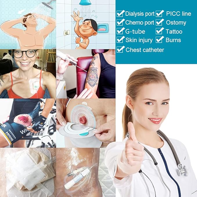 Waterproof Dialysis Catheter Shower Cover Large Coverage Shields - Image 7
