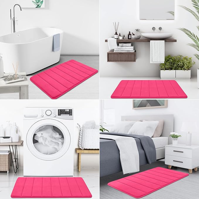 Buganda Memory Foam Bath Mat, Ultra Soft and Non-Slip Bathroom Rugs, Water - Image 7