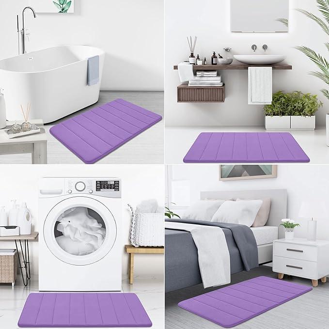 Buganda Memory Foam Bath Mat, Ultra Soft and Non-Slip Bathroom Rugs, Water - Image 7