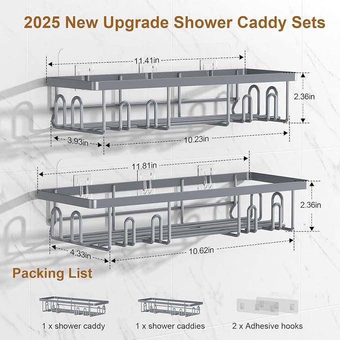 2025 New Adhesive Shower Caddy, Shower Shelves - Image 6