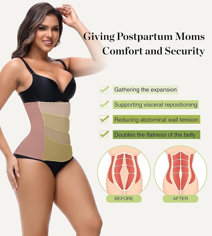 SHAPSHE Waist Trainer for Women Postpartum Recovery Wrap Waist Cincher Corset - Image 5
