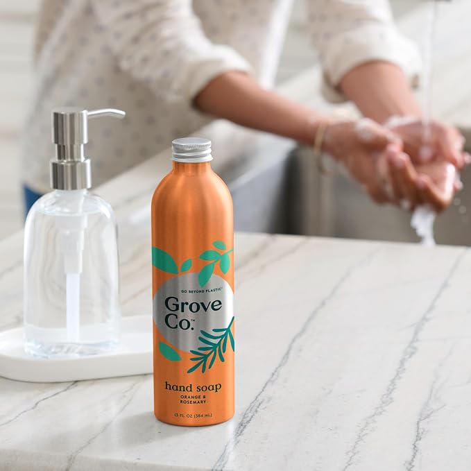 Grove Co. Hydrating Gel Hand Soap Refills + 1 x Reusable Glass Soap Dispenser - Image 4