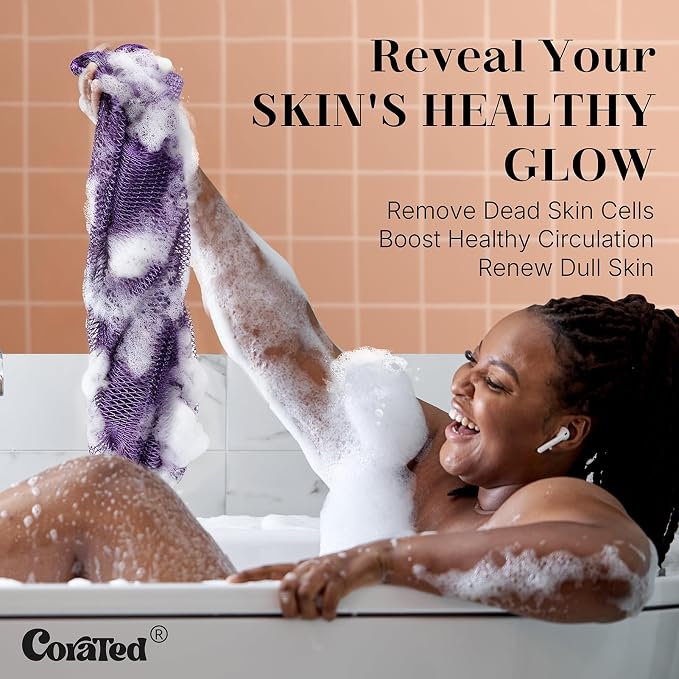 CORATED African Net Sponge Authentic, Shower Loofah Exfoliating Bath Sponge - Image 4