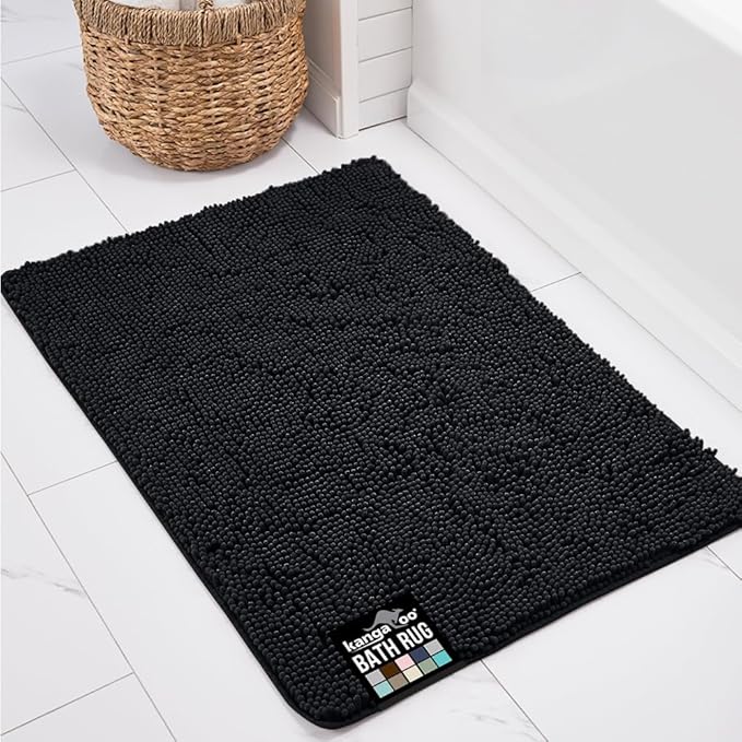 KANGAROO Bathroom Rugs, Chenille Soft Absorbent Bath Rug, Shaggy Shower Mat by Kangaroo
