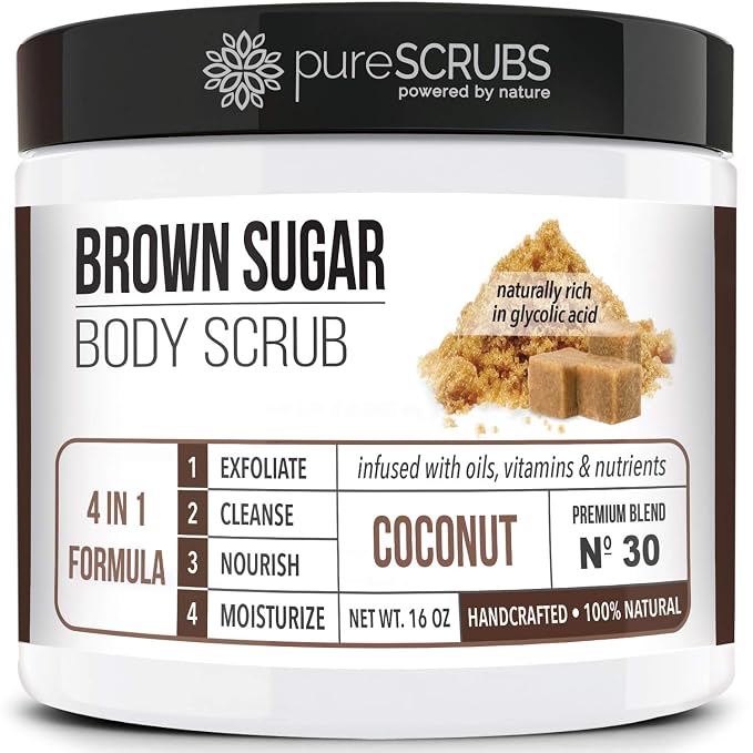 pureSCRUBS Premium Coconut Brown Sugar Scrub | Face, Feet & Full Body Scrub | by pureSCRUBS